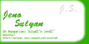 jeno sulyan business card